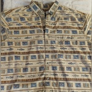 Fish Print Woolrich Button Up Shirt